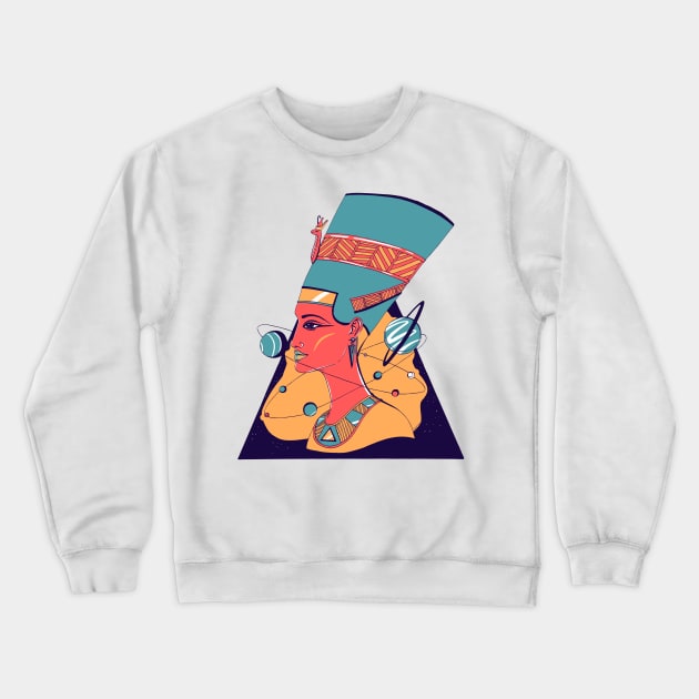 Retro Triad Nefertiti and The Stars Crewneck Sweatshirt by kenallouis